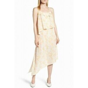 Lewit Impala Spencer Floral Asymmetrical Dress Women's size 8 Orange